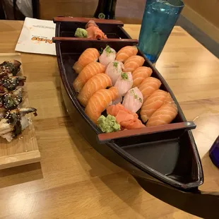 Eel Sushi and Yellowtail Sushi and Salmon Sushisushi