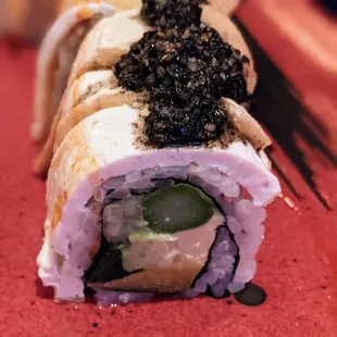 Inside the Black Forest vegan roll