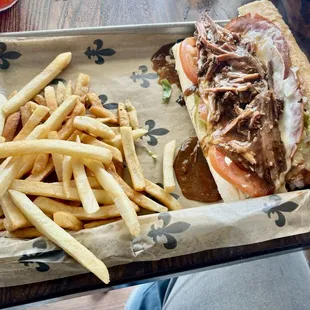 Ferdie Po&apos; Boy with fries at Nan&apos;s in Mandeville.