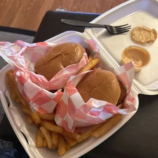 2 Sandwiches and Fries Combo