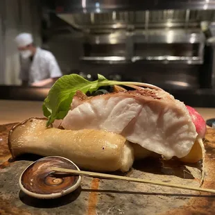 a close up of a plate of food