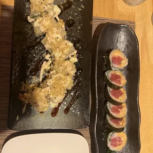 baby Godzilla and spicy tuna