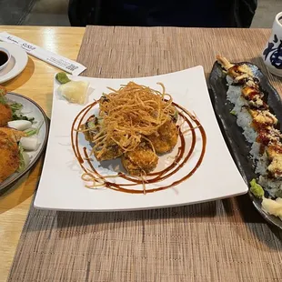 Crab Cake, King Kong Roll, Dragon Roll