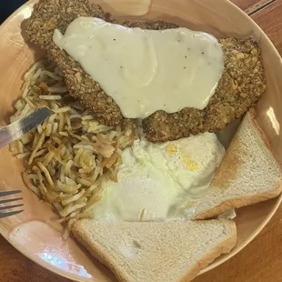 Chicken froed steak plate