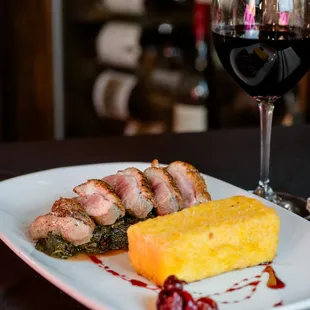 Roasted Duck and Polenta Cake