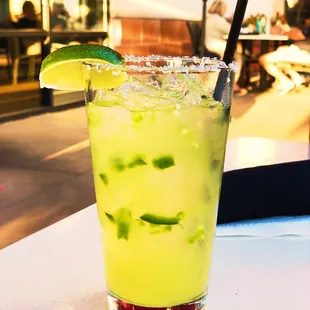 Jalapeño Pineapple Margarita - Dolce Vita Pineapple Jalapeño Tequila, Sweet &amp; Sour, Fresh Lime Juice.