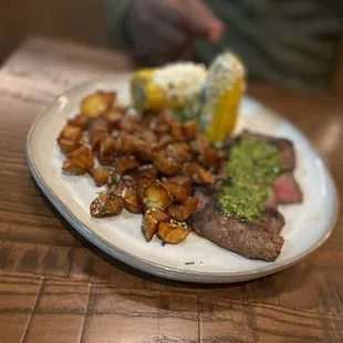 Churrasco Steak  Herb Potatoes  Elote