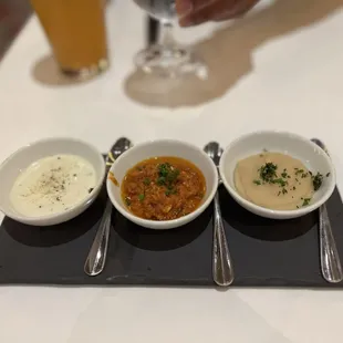 Dips served with the free bread