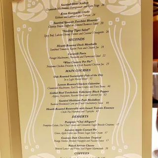 KIDS FOUR COURSE PRIX FIXE MENU