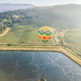 misty hot air balloon ride