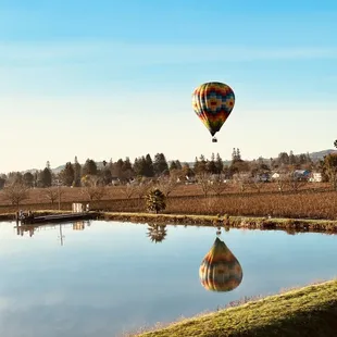 Reflection of another hot air balloon from Napa Valley Air Loft.