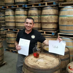 Valentine distillery Barrel picking picking up a 10 year old single barrel barrel proof exclusively for our store