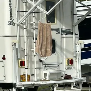 Hanging laundry outside is not frowned upon nor does the park care