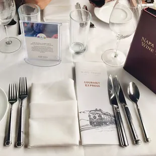 Fancy Table Arrangement for 3 course meal.