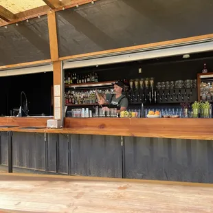 Open bar area at Napa Yard in Napa.