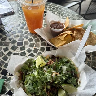 Al Pastor Taco Carne Asada Taco Chips and Salsa Fruit Punch