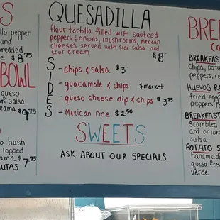 a menu for a mexican restaurant