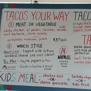 1 of 5 pics of the menu board