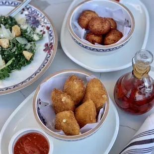MOZZARELLA IN CARROZZA, KALE SALAD &amp; ARANCINI