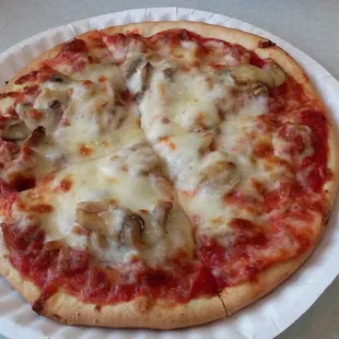 Personal Thin Sausage and Mushroom Pizza