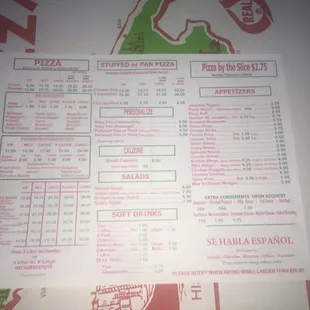 menu