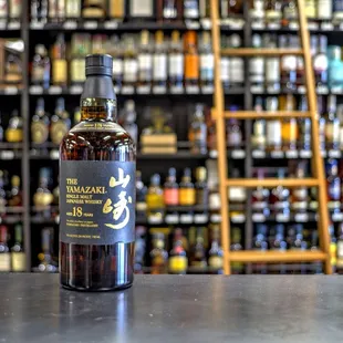 a bottle on a counter