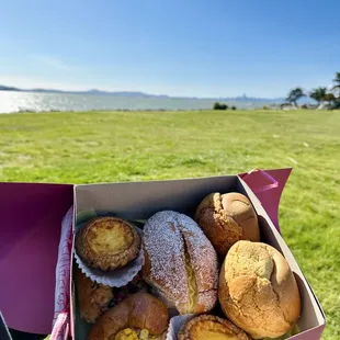a box full of pastries