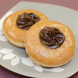 two donuts on a plate
