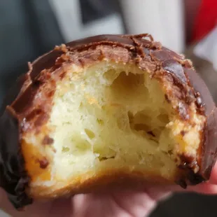Taking a bite out of a Mochizada (chocolate)!