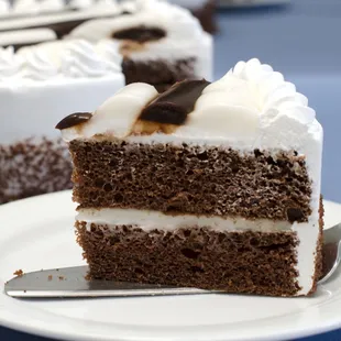 a slice of chocolate cake