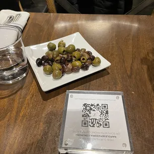Olives and online menu QR code