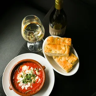 Baked Goat Cheese with Tomato Sauce &amp; House Focaccia