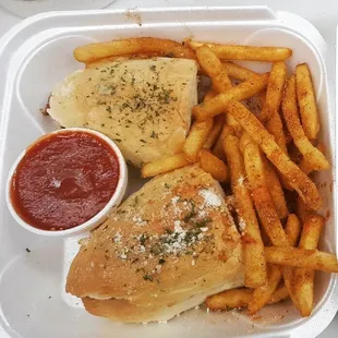 Chicken parm sandwich&amp;fries