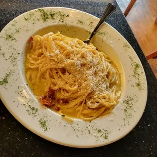 Salty and returned carbonara
