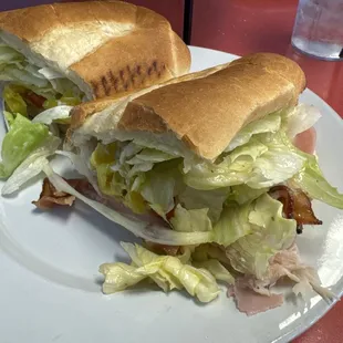 Small ham, turkey, bacon and provolone with everything.