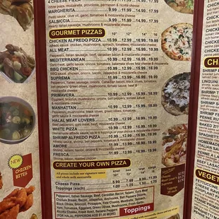 menu and prices