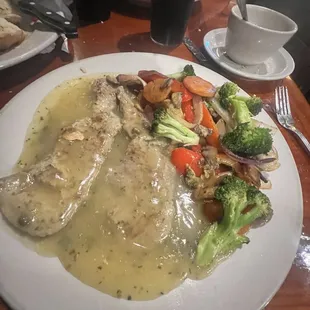 Idk know what I just ate! Two bites and I'm done. This was like chicken fat in water over a piece of leather with a pound of oregano.