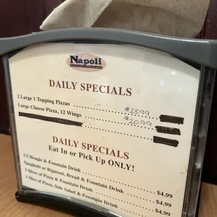 Daily specials!!!