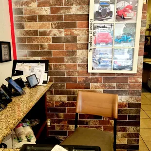 June 2021: Cool cars behind the ordering/pickup counter