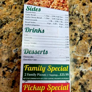 June 2021: Menu P. 6 of 6 (DESSERTS HAVE BEEN DISCONTINUED.)