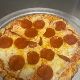 a pepperoni pizza