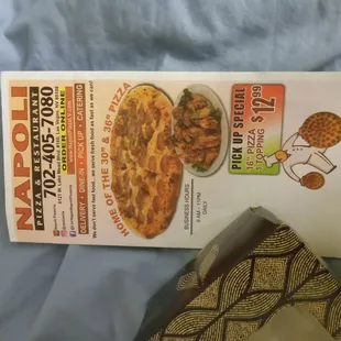 Front Cover of Menu