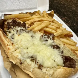 (#10) Philly Cheesesteak Fries 20oz Soda