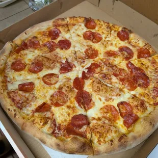 Pepperoni and Jalapeño pizza, without the jalapeños.