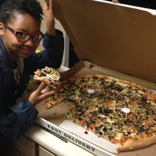 The giant size pizza