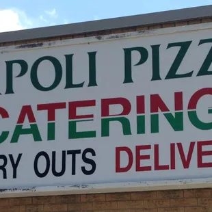 Sign has seen better days but this restaurant has been here for several years.  Good local pizza joint