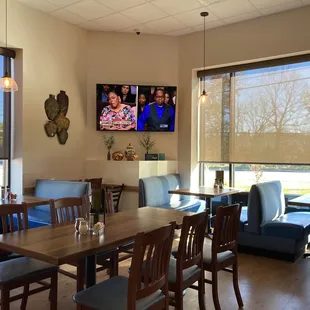 a large television mounted on the wall