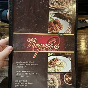 a menu for a restaurant