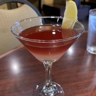 Limoncello Martini with Pinot noir float