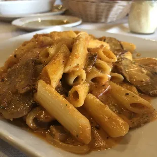 Penne with sausage and peppers
